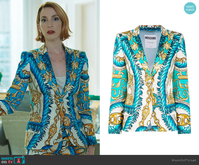 Moschino Baroque Print Blazer worn by Lauren (Molly Bernard) on Younger