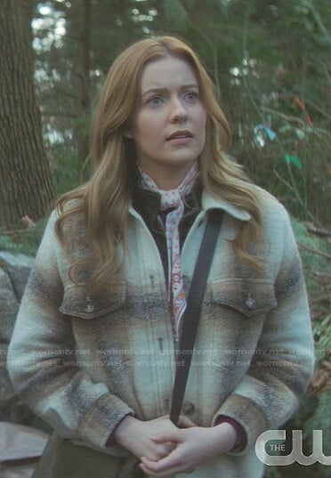 Nancy's plaid oversized flannel shirt on Nancy Drew