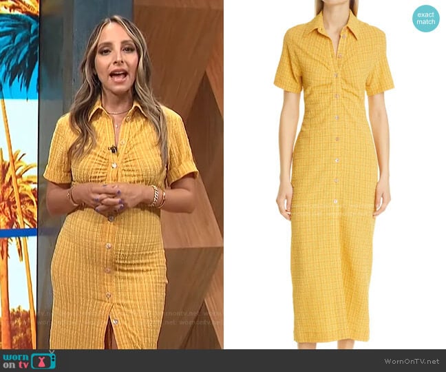 Sabri Check Short Sleeve Shirtdress by Nanushka worn by Lilliana Vazquez on E! News