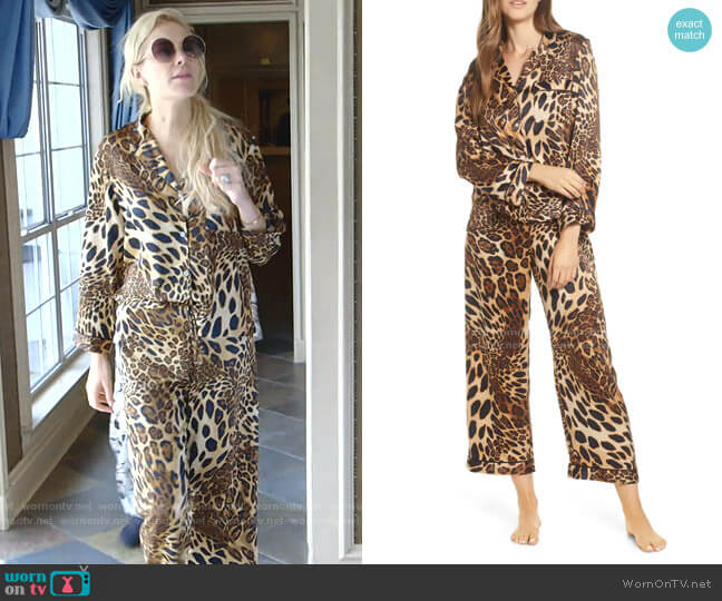 Leopard Print Satin Pajamas by Natori worn by Kameron Westcott on The Real Housewives of Dallas