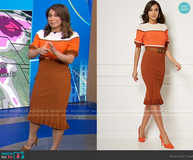 Padma Sweater - Eva Mendes Collection by New York & Company worn by Ginger Zee on Good Morning America