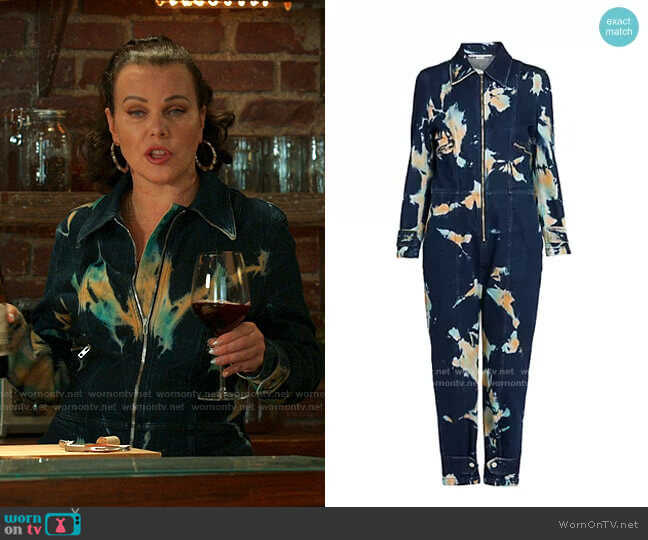 Organic Stretch-Cotton Denim All-In-One Jumpsuit by Stella McCartney worn by Maggie (Debi Mazar) on Younger