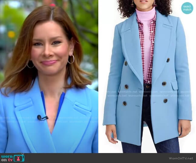 WornOnTV: Rebecca’s blue double breasted coat on Good Morning America ...