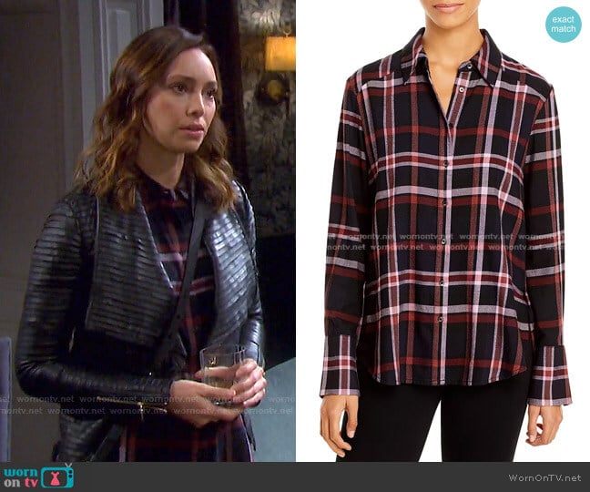 Davlyn Plaid Shirt by Paige worn by Gwen Rizczech (Emily O'Brien) on Days of our Lives