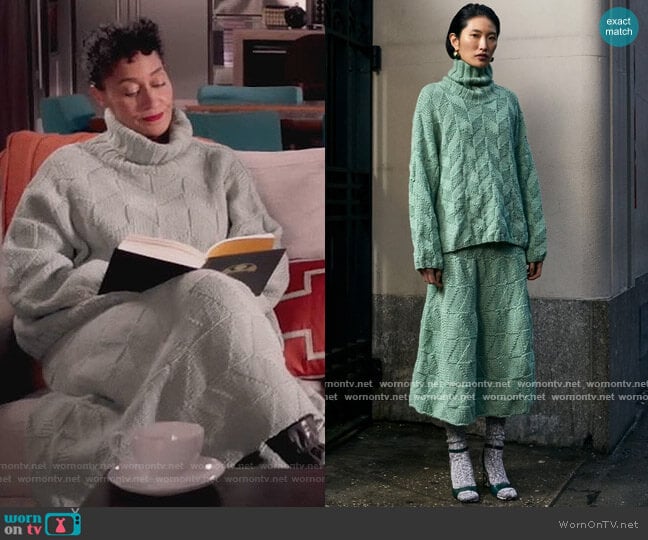 Misura Sweater and Piano Skirt by Rachel Comey worn by Rainbow Johnson (Tracee Ellis Ross) on Black-ish