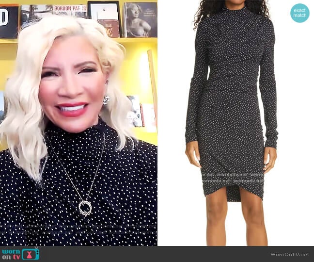 Koda Dotted Long-Sleeve Turtleneck Dress by Rag & Bone worn by Rebecca King-Crews on The Drew Barrymore Show