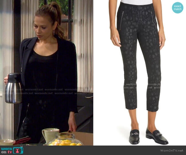 Simone Leopard Print Zip Pocket Pants by Rag & Bone worn by Ava Vitali (Tamara Braun ) on Days of our Lives