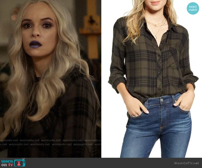 Rails Hunter Shirt in Olive Jet worn by Caitlin Snow (Danielle Panabaker) on The Flash