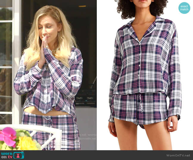 Plaid Pajamas by Rails worn by Stephanie Hollman on The Real Housewives of Dallas
