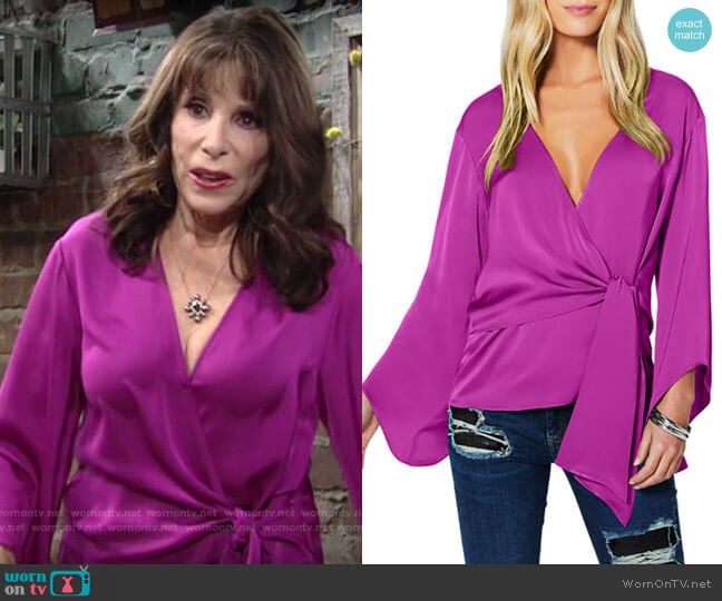 Ramy Brook Cassandra Blouse worn by Esther Valentine (Kate Linder) on The Young and the Restless