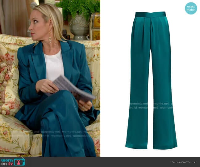 Ramy Brook Iris Pants worn by Sharon Newman (Sharon Case) on The Young and the Restless