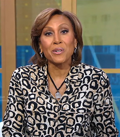 Robin’s leopard and snake print blouse on Good Morning America