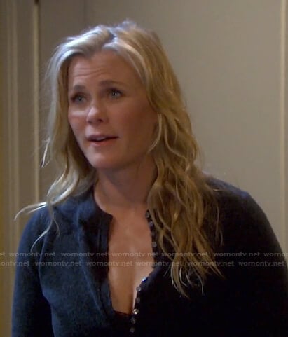 Sami's dark grey henley sweater on Days of our Lives