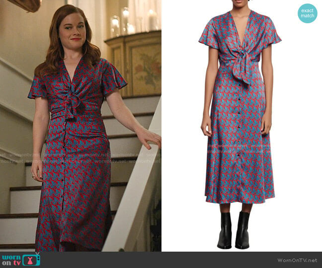 Catny Print Midi Dress by Sandro worn by Zoey Clarke (Jane Levy) on Zoeys Extraordinary Playlist