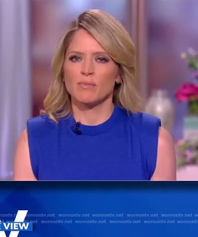 Sara's blue sleeveless dress on The View