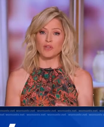 Sara’s floral print halter neck dress on The View