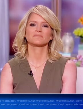 Sara’s khaki sleeveless dress on The View