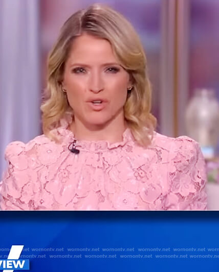 Sara’s pink lace blouse on The View