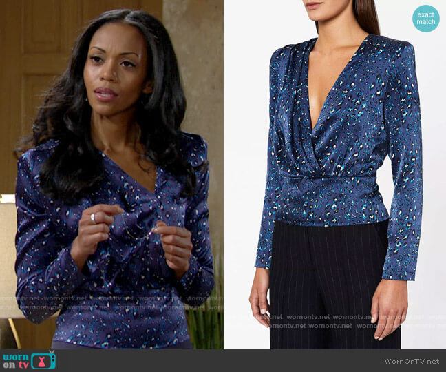 WornOnTV: Amanda’s blue leopard print top on The Young and the Restless ...