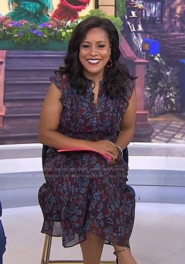 Sheinelle’s purple floral midi dress on Today