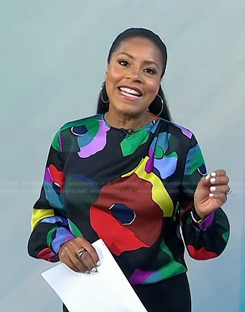 Sheinelle’s black floral blouse on Today