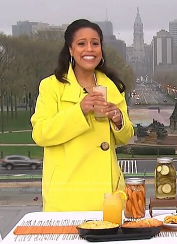 Sheinelle’s yellow coat with large buttons on Today