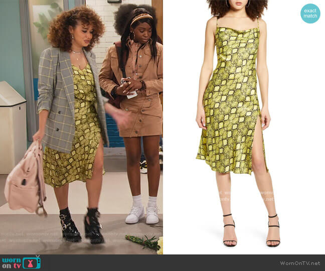 Python Print Slipdress by Socialite worn by Jade (Talia Jackson) on Family Reunion