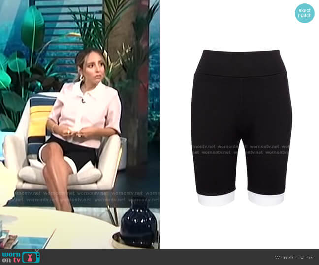 Cruise Knit Biker Shorts by Staud worn by Lilliana Vazquez on E! News