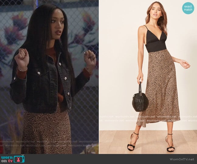 Bea Skirt by Reformation worn by Olivia Baker (Samantha Logan) on All American