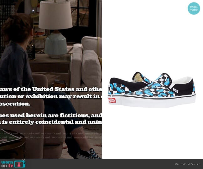 Vans Butterfly Checkerboard Classic Slip On Sneakers worn by Jackie Raines (Rachel Sennott) on Call Your Mother