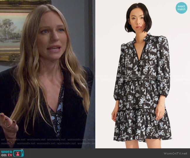 Hawken Floral Dress by Veronica Beard worn by Abigail Deveraux (Marci Miller) on Days of our Lives