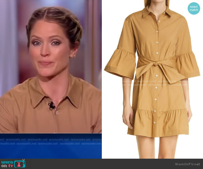 Luriane Bell Sleeve Minidress by Veronica Beard worn by Sara Haines on The View