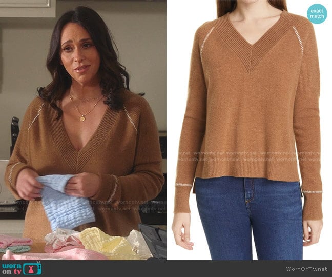 Preta V-Neck Cashmere Sweater by Veronica Beard worn by Maddie Kendall (Jennifer Love Hewitt) on 9-1-1