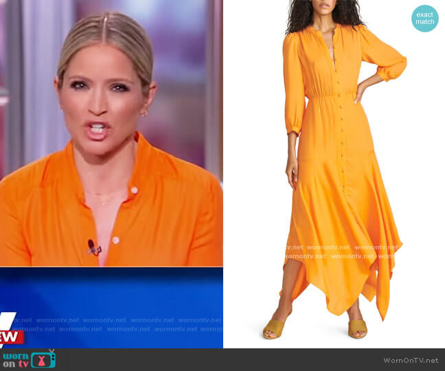 WornOnTV: Sara’s orange button down dress on The View | Sara Haines ...