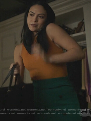 Veronica’s green button front dress on Riverdale