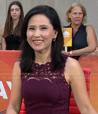 Vicky’s burgundy scalloped dress on Today