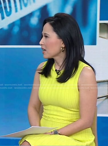 Vicky Nguyen’s yellow sleeveless ribbed dress on Today