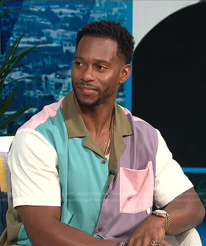 Victor Cruz's colorblock short sleeve shirt on E! News Daily Pop