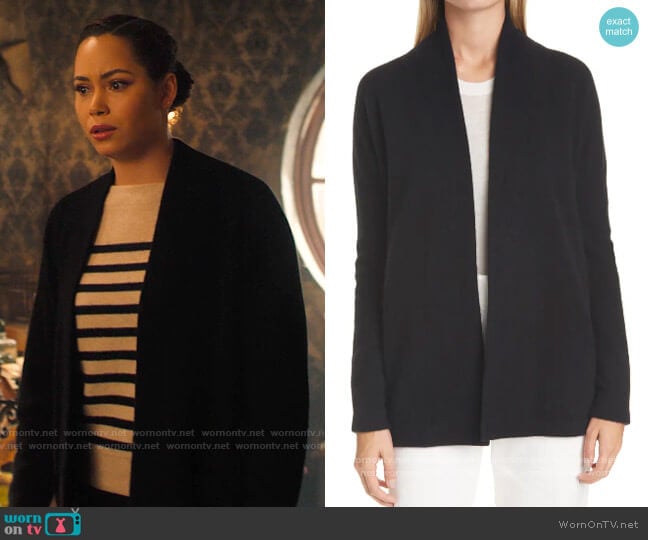 Vince Open Front Boiled Cashmere Cardigan worn by Macy Vaughn (Madeleine Mantock) on Charmed