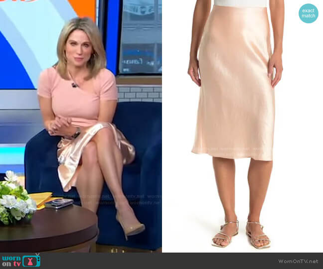 Slip Satin Skirt by Vince worn by Amy Robach on Good Morning America