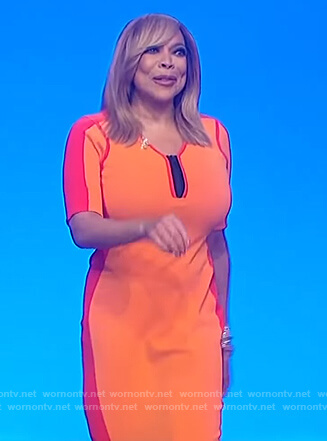 Wendy’s two tone orange dress on The Wendy Williams Show