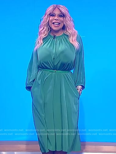 Wendy’s green midi dress on The Wendy Williams Show