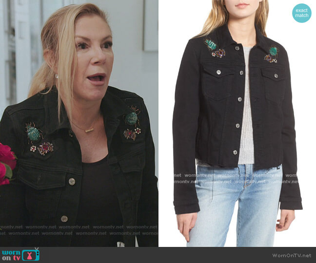 Embellished Denim Jacket by 7 For All Mankind worn by Ramona Singer on The Real Housewives of New York City