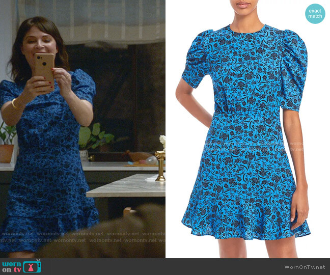 Printed Puff Sleeve Dress by Aqua worn by Taylor Rentzel (MacKenzie Meehan) on Bull