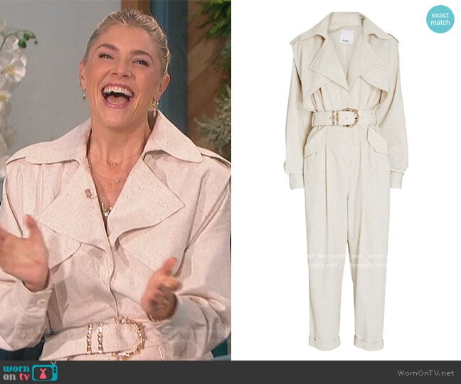 Hanbury Belted Cotton-Blend Jumpsuit by Acler worn by Amanda Kloots on The Talk