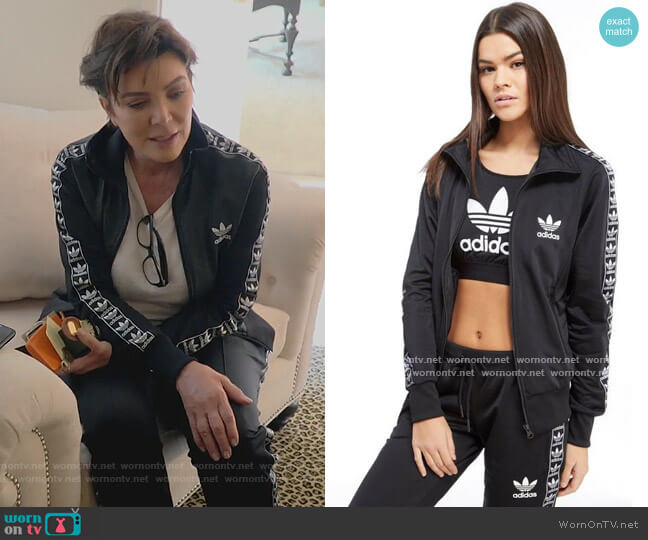Firebird Tape Track Jacket and Pants  by Adidas worn by Kris Jenner on Keeping Up with the Kardashians