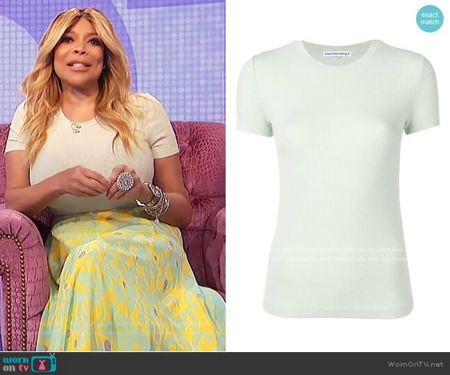 Ribbed T-Shirt by Alexander Wang worn by Wendy Williams  on The Wendy Williams Show