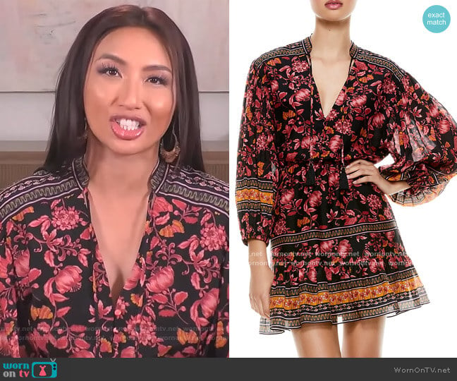 WornOnTV: Jeannie’s black floral print mini dress on The Real | Jeannie ...