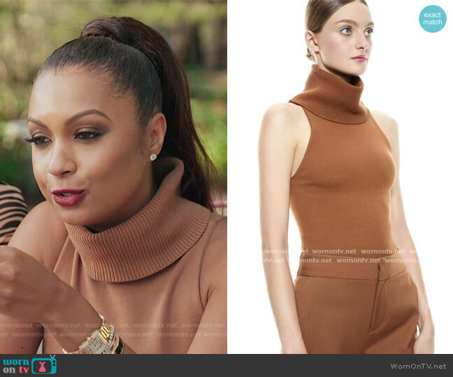 Darcey Dimensional Turtleneck Sweater by Alice + Olivia worn by Ebony K. Williams on The Real Housewives of New York City