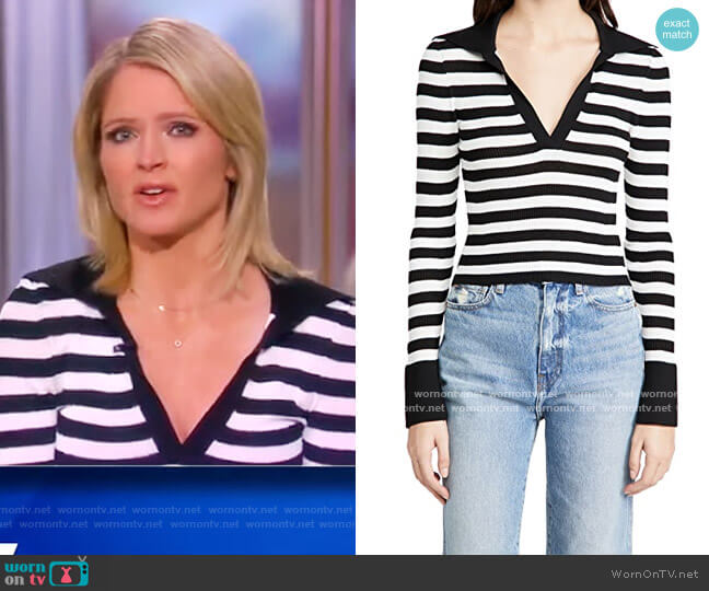 WornOnTV: Sara’s stripe polo sweater on The View | Sara Haines ...